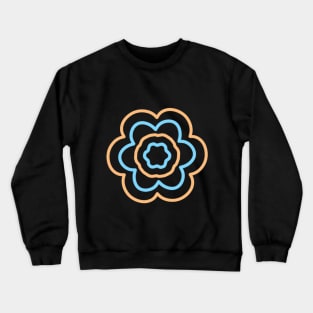 Orange and light blue flower Crewneck Sweatshirt